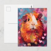 モルモット・バレンタインデー ポストカード (正面/裏面)