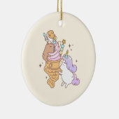 モルモット「ブブ·ザ·ユニコーン·タイヤキ·アイスクリーム」 セラミックオーナメント (右)