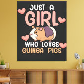 モルモット |モルモットが大好きな女の子 キャンバスプリント (インサイチュ (リビング))