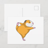 モルモット ヨガ ストレッチング エクササイズ ポストカード (正面/裏面)