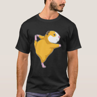 モルモット ヨガ フィットネス スポーツ Tシャツ