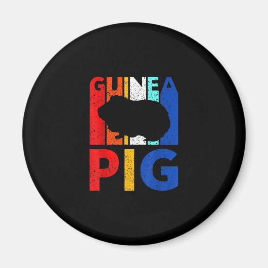 モルモット – ヴィンテージ大好きモルモット マグネット (正面)