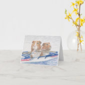 モルモット、小さなノテカード カード (黄色い花)