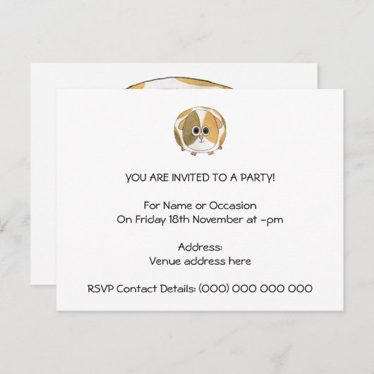 モルモット。 招待状 (正面/裏面)