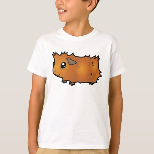 モルモット　漫画（もじゃもじゃ） Tシャツ (正面)