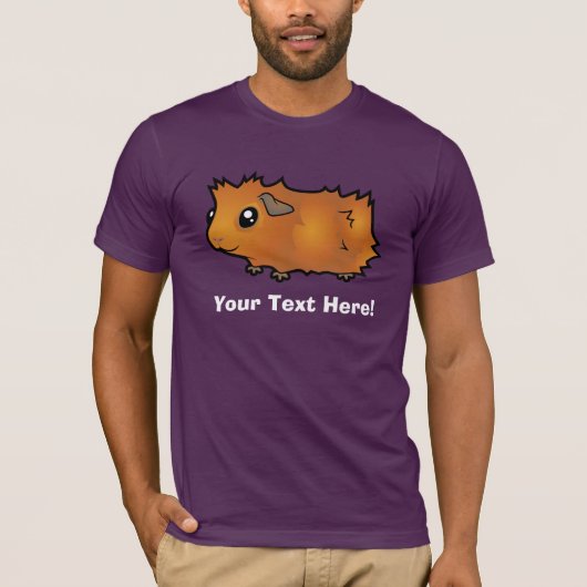 モルモット 漫画(もじゃもじゃ) Tシャツ (正面)