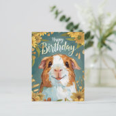 モルモット 誕生日おめでとう ポストカード (スタンド正面)