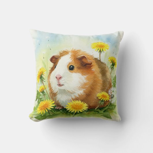 モルモットCavia Cavy Dandelion花枕 クッション (正面)