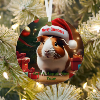 モルモットChristmas Greeting(モルモット・クリスマス・グリーティング) メタルオーナメント