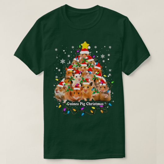 モルモットChristmas Tree Guinea Pig (3) Tシャツ (デザイン正面)