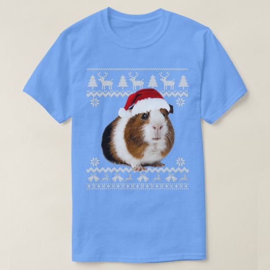 モルモットChristmas Tree Lights Santa (2) Tシャツ (デザイン正面)