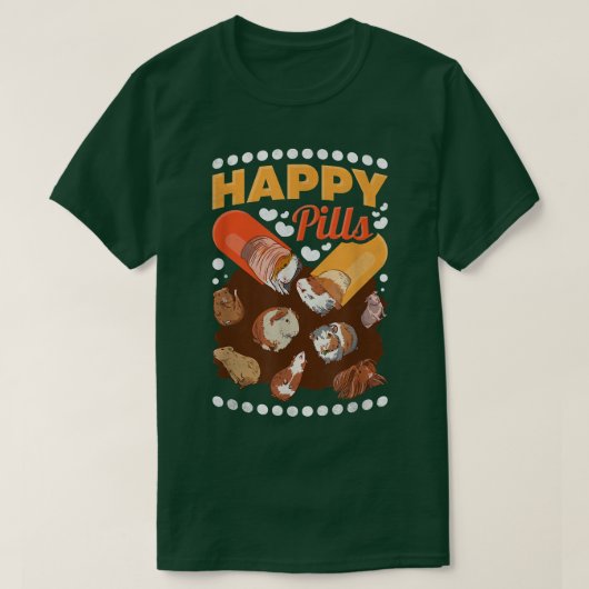 モルモットHappy Pills Tシャツ (デザイン正面)