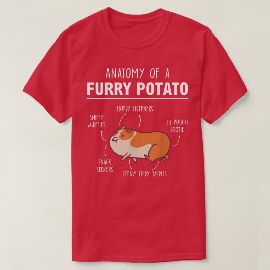 モルモットLoのための毛皮のジャガイモの衣装の解剖学 Tシャツ (デザイン正面)