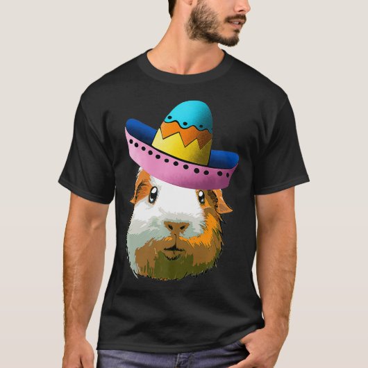モルモットMexican Sombrero Cinco De Mayo Tシャツ (正面)