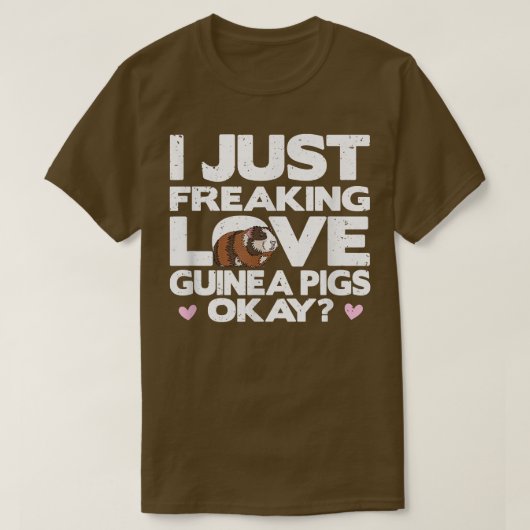 モルモットShirt, Freaking Love Guinea Pigs Tee, G Tシャツ (デザイン正面)