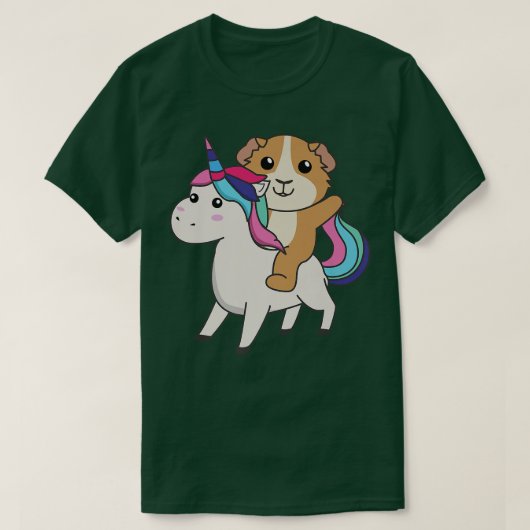 モルモットUnicorn Rainbow Cute Guinea Pig Tシャツ (デザイン正面)