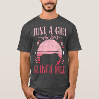 モルモットVintaモルモットを愛する女の子 Tシャツ