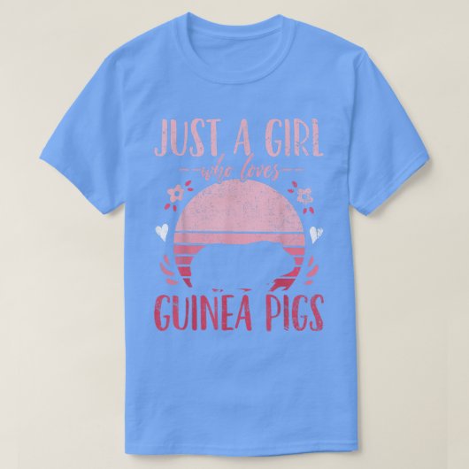 モルモットVintaモルモット大好きな女の子 Tシャツ (デザイン正面)