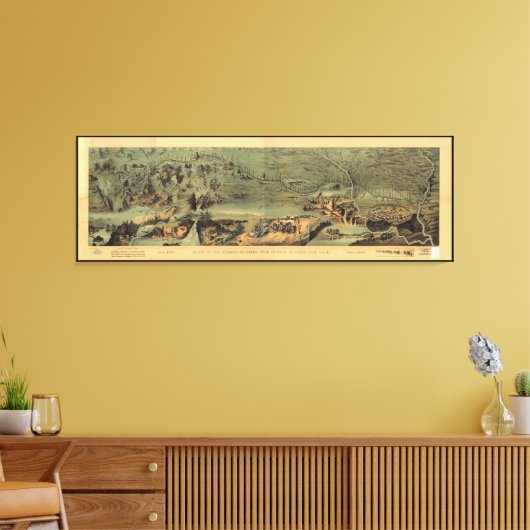 モルモンの開拓者の地図ナウボ素晴らしーからソルトレークへ キャンバスプリント (インサイチュ (リビング))
