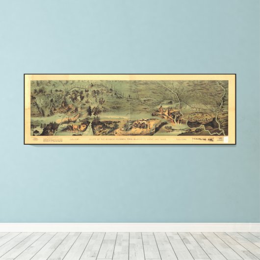 モルモンの開拓者の地図ナウボ素晴らしーからソルトレークへ キャンバスプリント (インサイチュ (ウッドフロア))