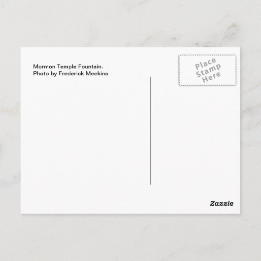 モルモン寺の泉 ポストカード (裏面)