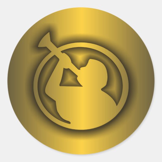 モルモン金ゴールド ラウンドシール (正面)