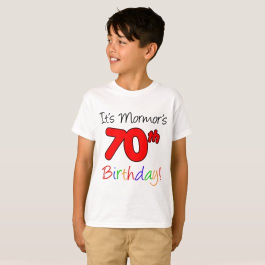 モルモール70誕生日スウェーデン祖母 Tシャツ (正面フル)