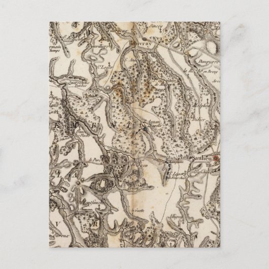 モルヴァン・アトラスの地図 ポストカード (正面)