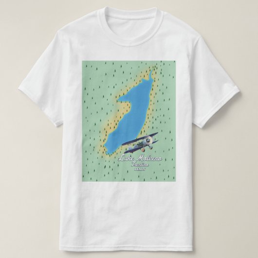 モルヴェーノ湖 イタリア 湖の地図 Tシャツ (デザイン正面)