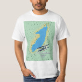 モルヴェーノ湖 イタリア 湖の地図 Tシャツ (正面)