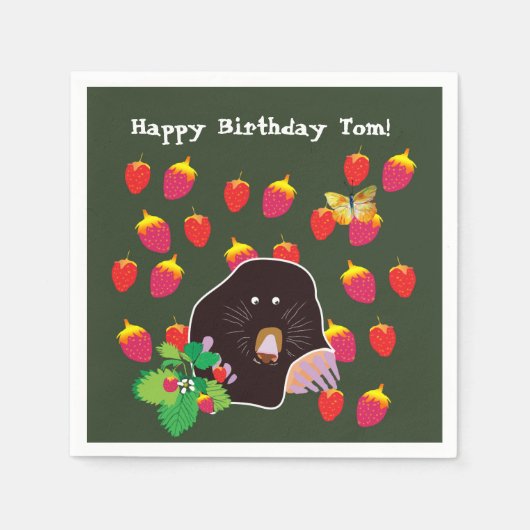 モル春ストロベリーカスタムズ スタンダードカクテルナプキン (正面)