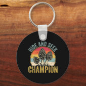 モレおもしろいルキノコ狩りモレルズハンターフォアギン キーホルダー (正面)