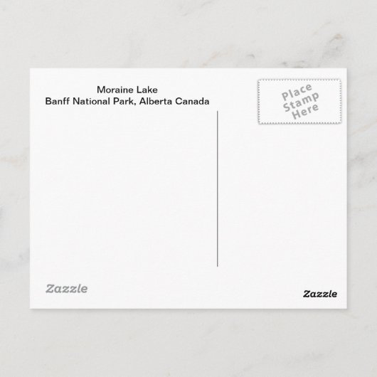 モレイン湖 ポストカード (裏面)