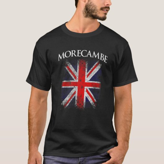 モレカムベヴィンテージレトロイギリスおもしろい国旗 Tシャツ (正面)