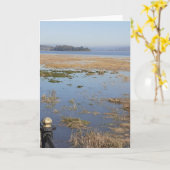モレカンベ湾ハイタイドグリーティングカード カード (黄色い花)