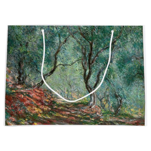 モレノガーデンズのオリーブの木(by Monet) ラージペーパーバッグ (正面)