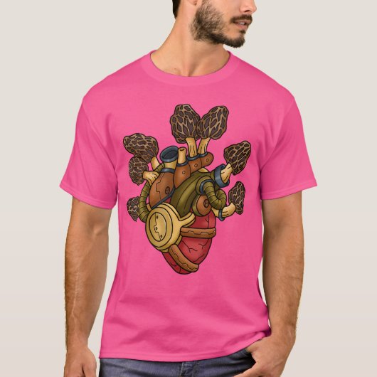 モレルきのこのシャツメンズモレルSteampunkきのこ Tシャツ (正面)