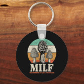 モレルキノコ狩りM.i.l.f.キノコ好き キーホルダー (正面)