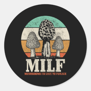 モレルキノコ狩りM.i.l.f.キノコ好き ラウンドシール