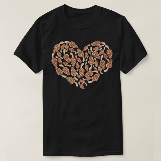 モレルマッシュルームハート Tシャツ (デザイン正面)