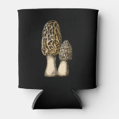 モレルマッシュルームヴィンテージ植物学イラストレーション 缶クーラー (正面)