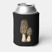 モレルマッシュルームヴィンテージ植物学イラストレーション 缶クーラー (缶裏面)