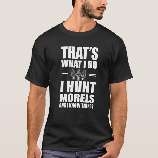 モレル狩りキノコ狩りプンモレル Tシャツ (正面)