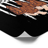 モレル・キノコ愛国米国アメリカ国旗 ポスター (角)