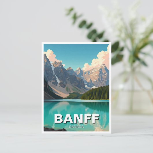モレーヌレイクアットバンフ国立公園カナダ旅行 ポストカード (スタンド正面)