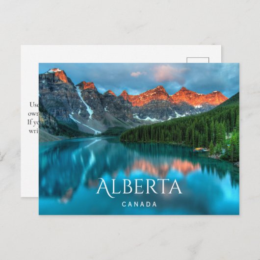 モレーヌレイクバンフ国立公園アルバータカナダ ポストカード (正面/裏面)