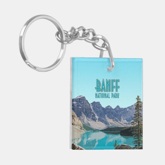 モレーヌレイクバンフ国立公園カナダヴィンテージ キーホルダー (正面左)