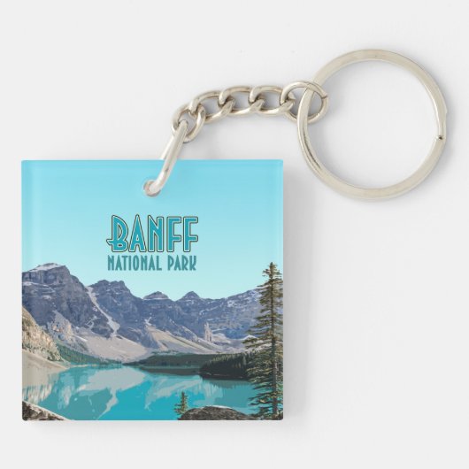 モレーヌレイクバンフ国立公園カナダヴィンテージ キーホルダー (裏面)