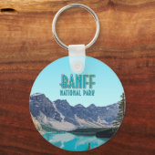 モレーヌレイクバンフ国立公園カナダヴィンテージ キーホルダー (正面)