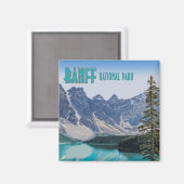 モレーヌレイクバンフ国立公園カナダヴィンテージ マグネット (正面/裏面)